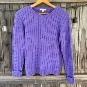 Charter Club Purple Cable Knit Sweater